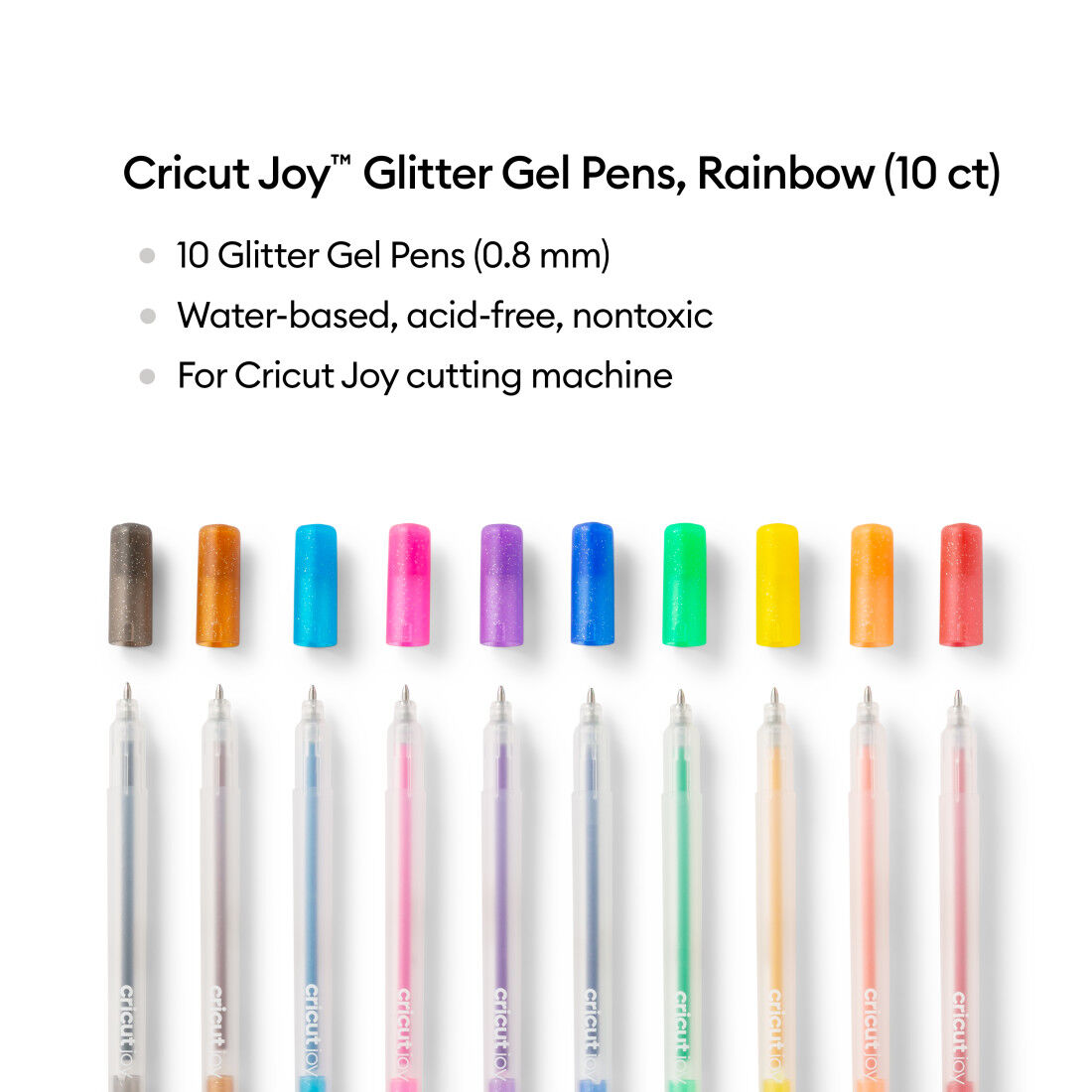 Cricut Joy™ Glitter Gel Pens 0.8 mm, Rainbow (10 ct)